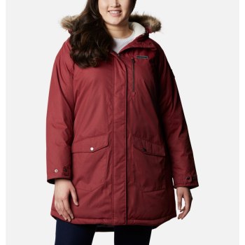 Columbia Suttle Mountain Long Insulated Plus Size, Chamarras Rojos Para Mujer | 480291-FGZ